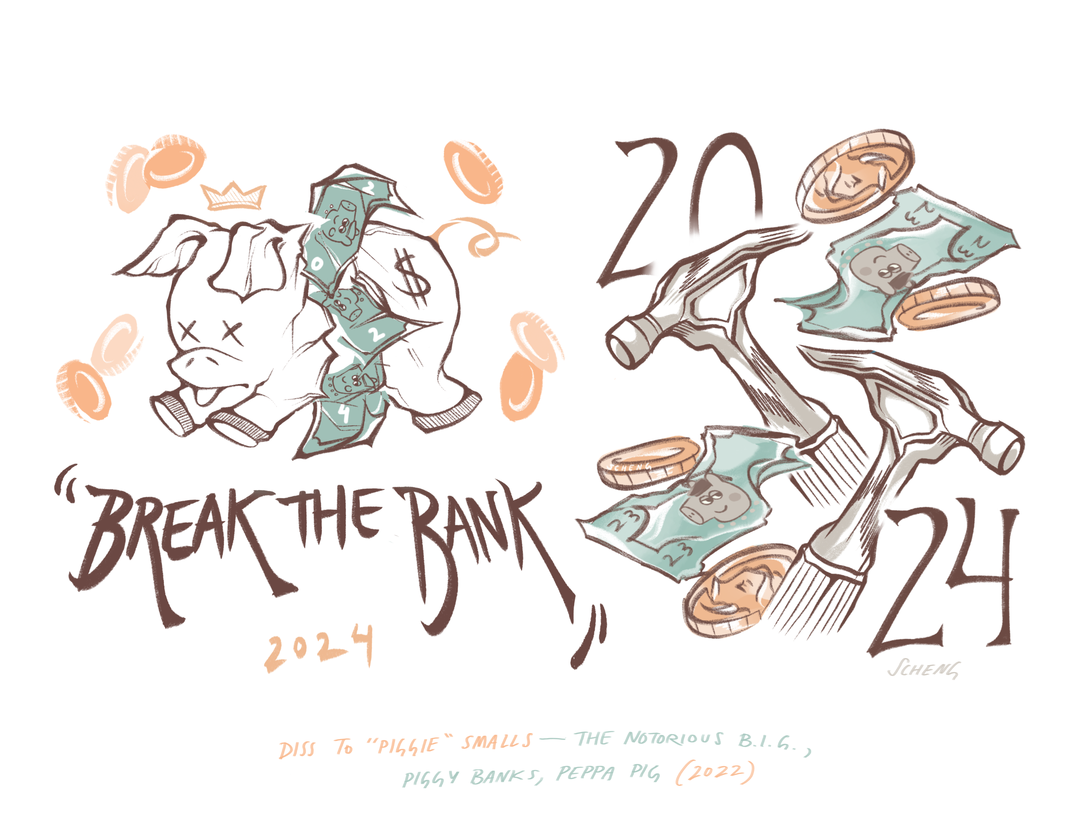 Class of 2024 Shirt Design, Piggie Smalls themed.