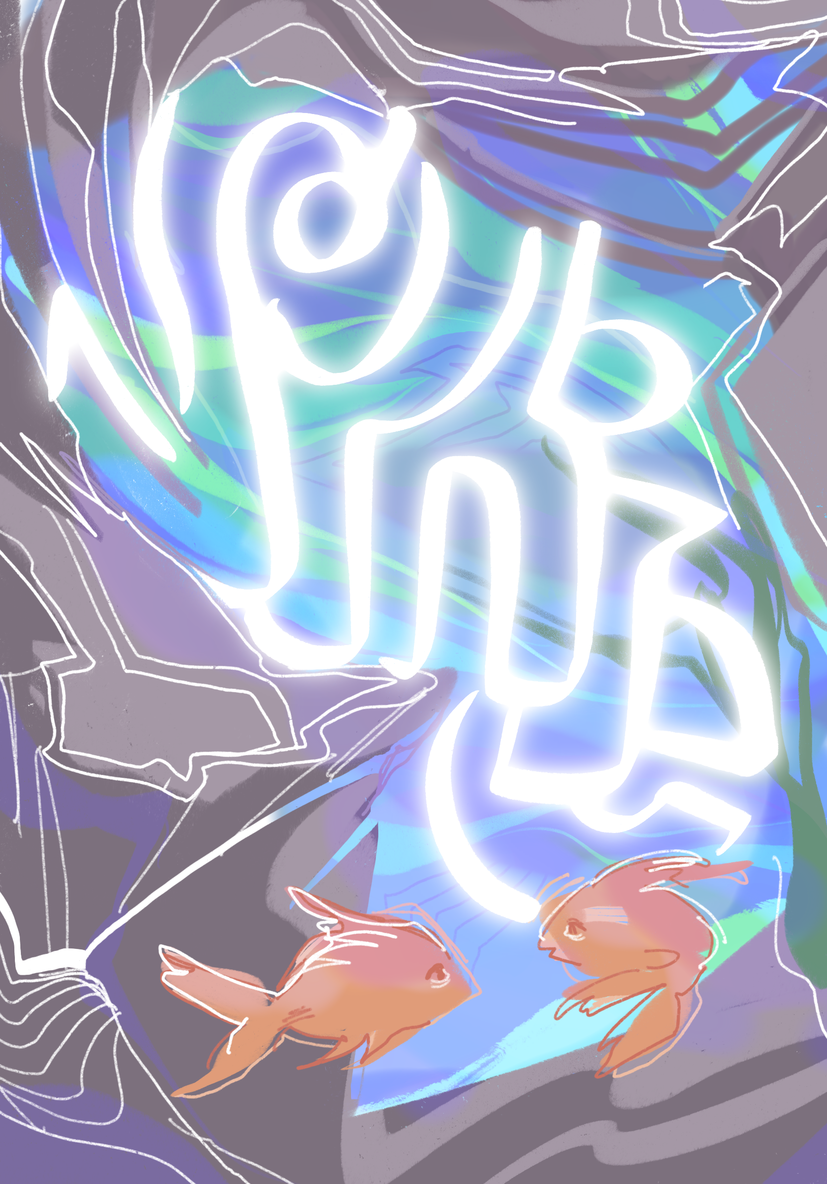 Drawing of goldfish around the name 'Sophie'.
