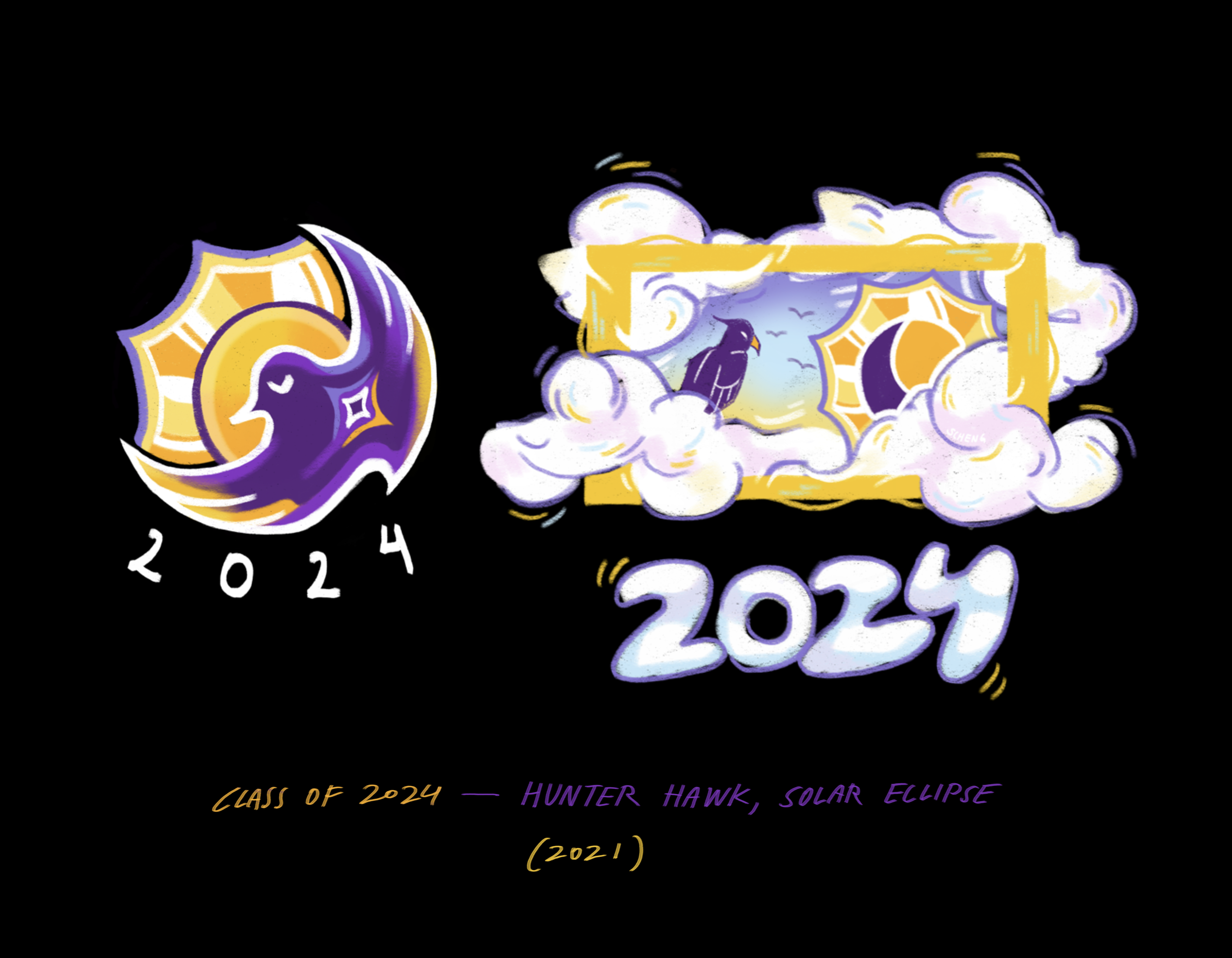 Class of 2024 Shirt Design, eclipse themed.